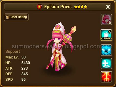 fire epikion priest summoners war.